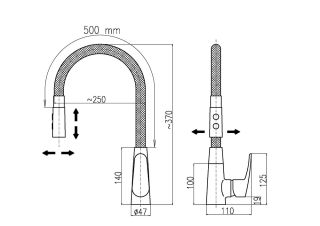 Смеситель для кухни Rav Slezak Amur AM719.5/12CMATC черный хром